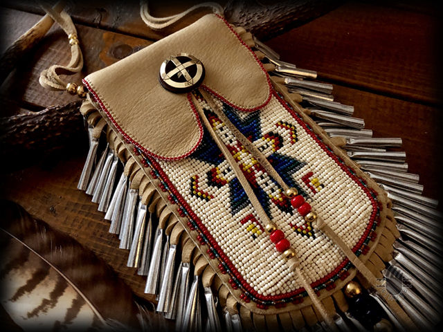 Beaded "Lakota Star" Smartphone Pouch (i-phone 8 Plus ver.) 5