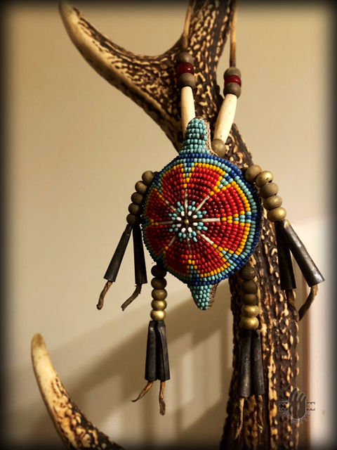 Beaded Turtle Amulet