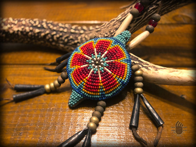 Beaded Turtle Amulet