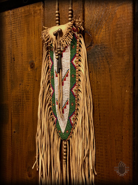 Tail Bag Style Beaded Knife Sheath