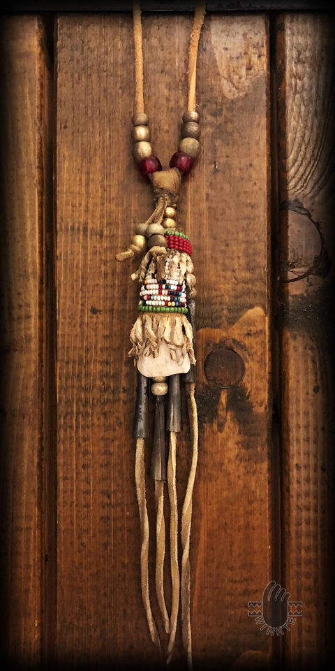 Beaded Buffalo Tooth Pendant Head