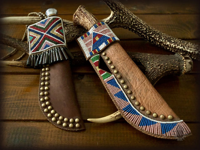 Beaded Knife Sheaths (Crow & Cree style)