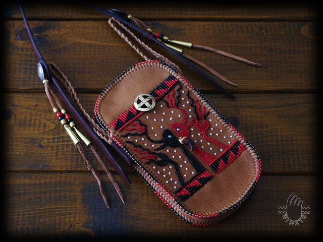 Beaded "TATANKA" Smartphone Pouch
