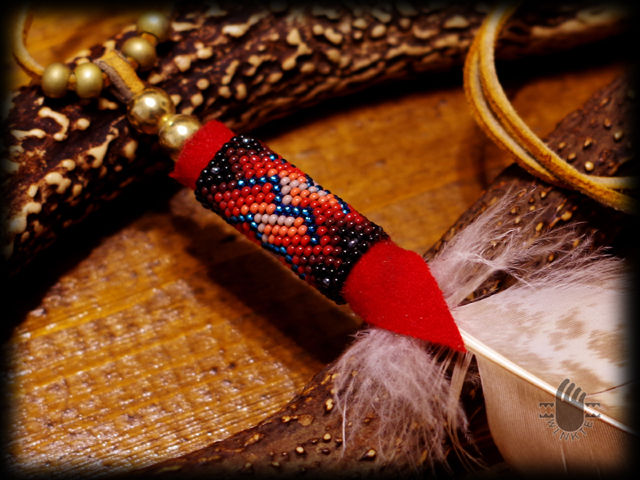 Beaded Feather Pendant Head BD SP