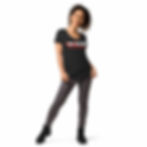 Thumbnail: Rocker Mom black fitted v-neck t-shirt
