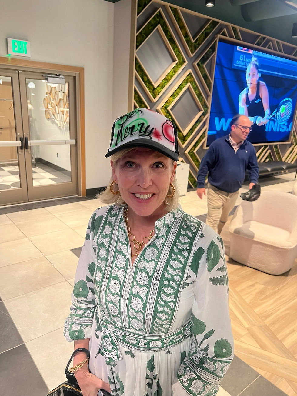 Personalized airbrushed trucker hats at a professional tennis tournament in Charleston, South Carolina