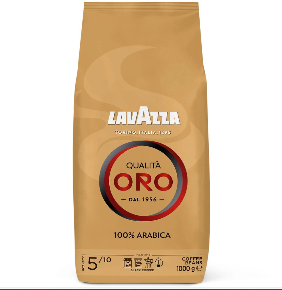 Lavazza Qualita Oro coffee beans bag, 100% Arabica, Dal 1956, 1000g.