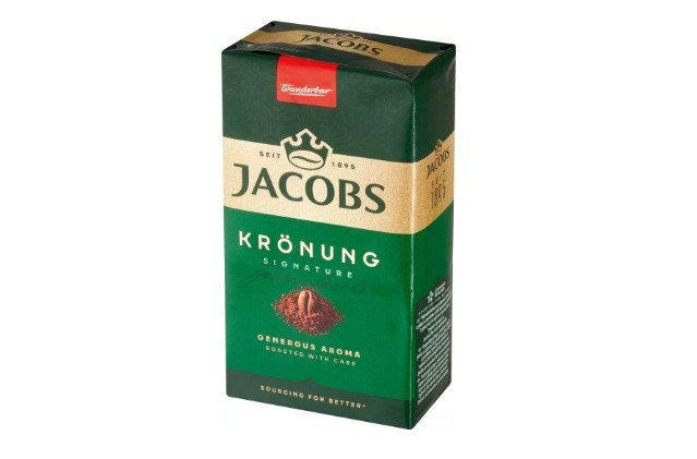 Jacobs Krönung Signature – Ground Coffee (250 g) pack with green and gold details isolated
