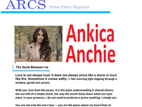 THE QUIET BETWEEN US BY ANKICA ANCHIE