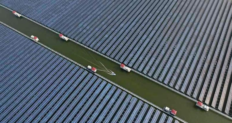 Usina solar de Zhejiang na China.
