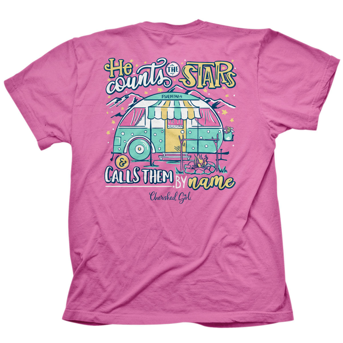 Cherished Girl Womens T-Shirt Star Camper