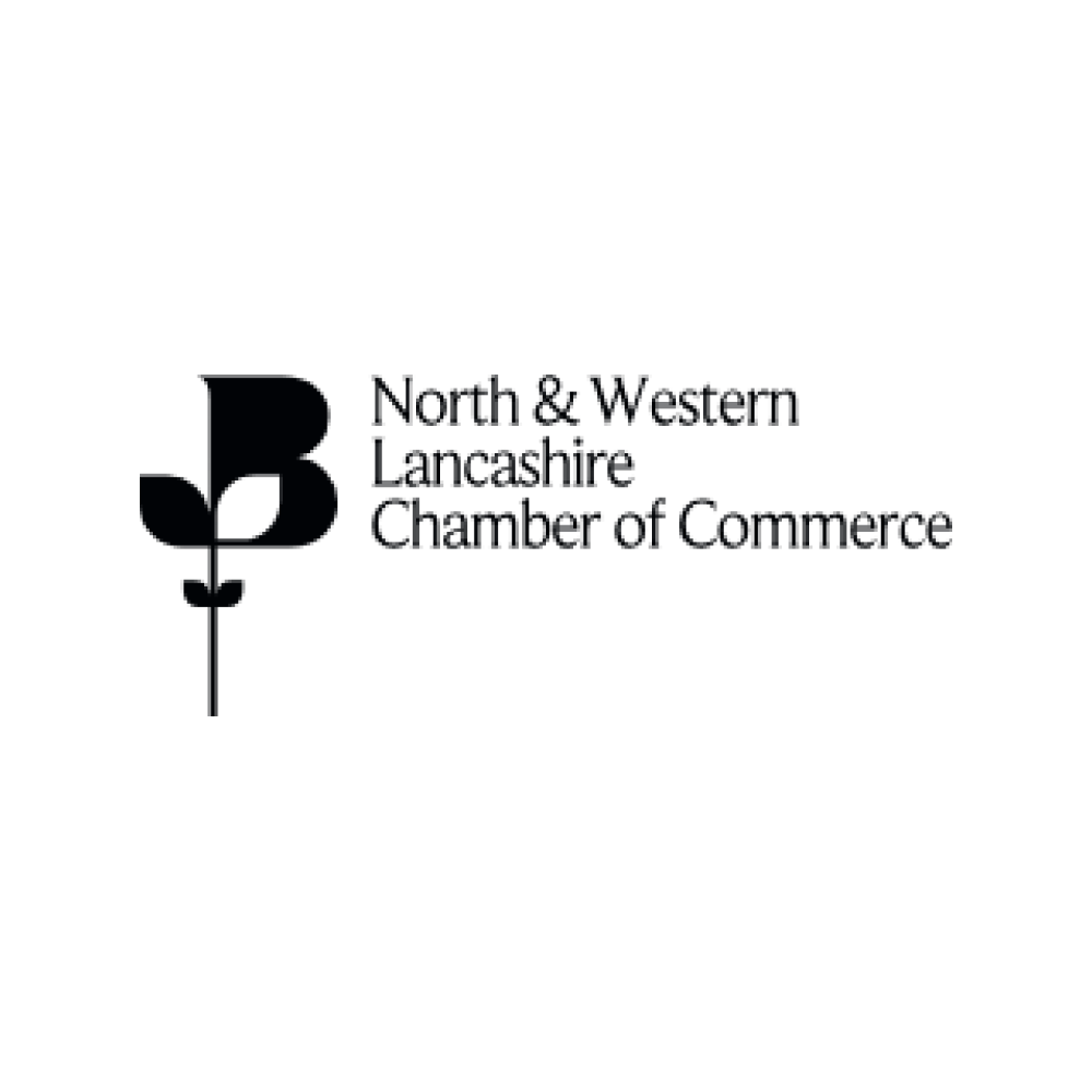 Logo for North & Western Lancashire Chamber of Commerce with stylized B.