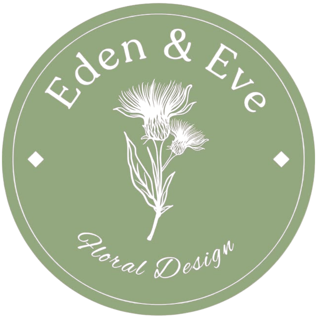 Eden & Eve Floral Design logo with a floral illustration inside a circle.