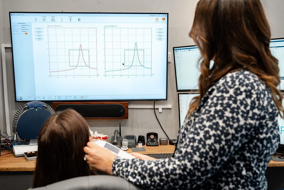 Professional adjusting hearing device, reviewing screen data