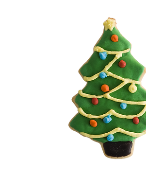 Christmas tree cookie decorated with colorful candies HOME Biskilicous.