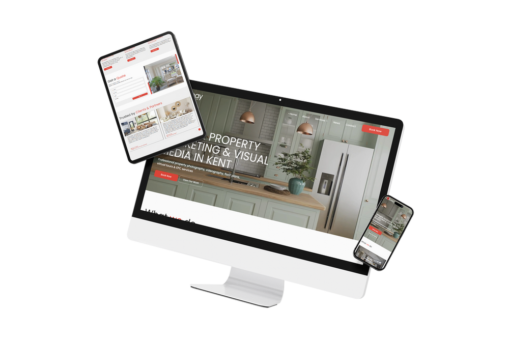 A Wix Studio website design shown on desktop, tablet and mobile