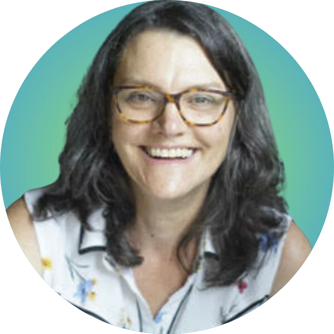 Smiling woman wearing glasses