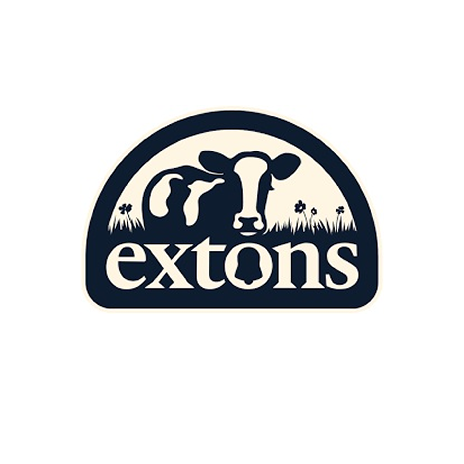 Extons logo with cow and grass