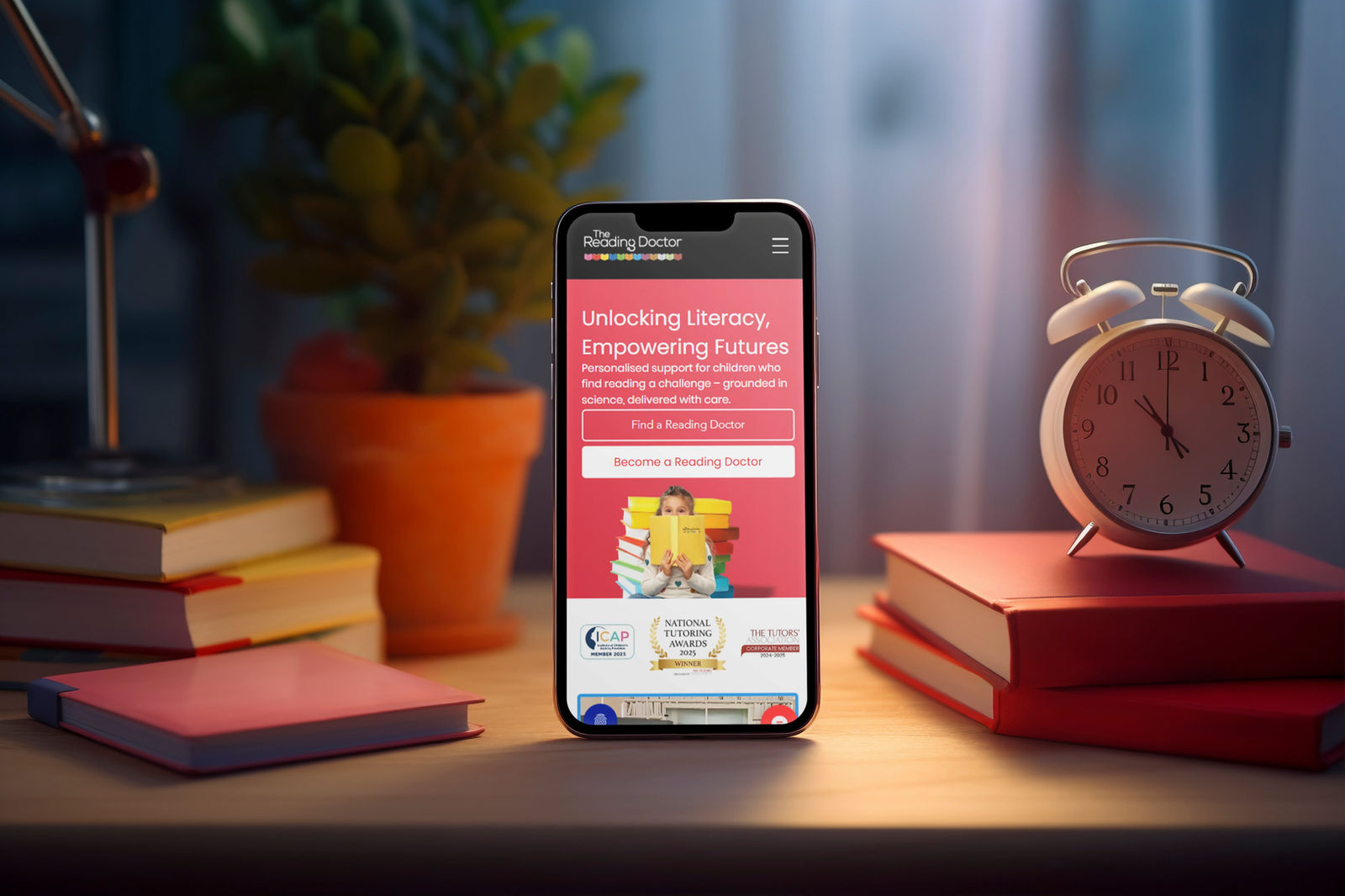 The Reading Doctors website mobile view, Wix web design by The Wix Guys