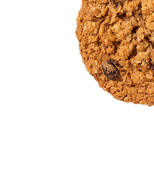 Close-up of a delicious oatmeal cookie, with a few raisins, Biskilicous.