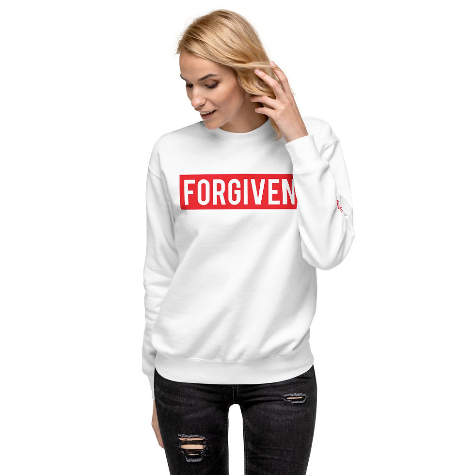 Thumbnail: FORGIVEN • RED • Unisex Fleece Pullover
