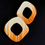 Miniature : Boucles d'oreilles carrées orange et blanches