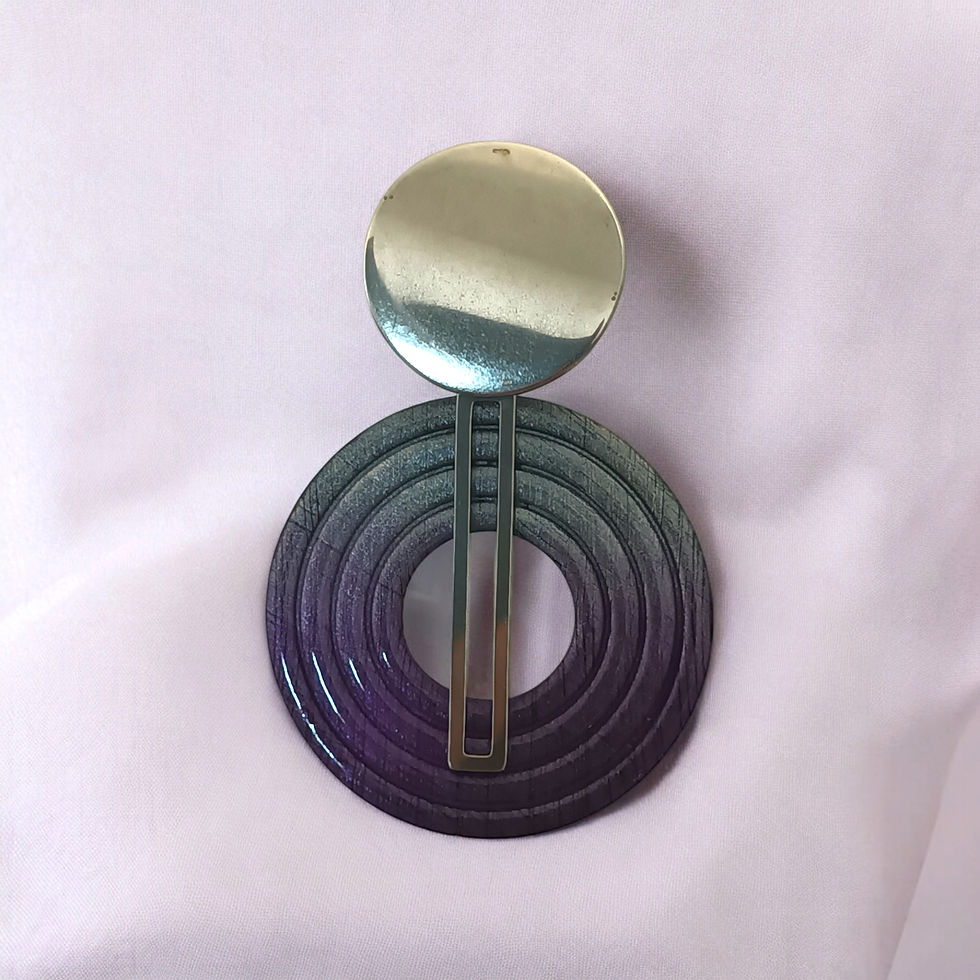 Miniature : Boucles d'oreilles aux pigments violets et argentés