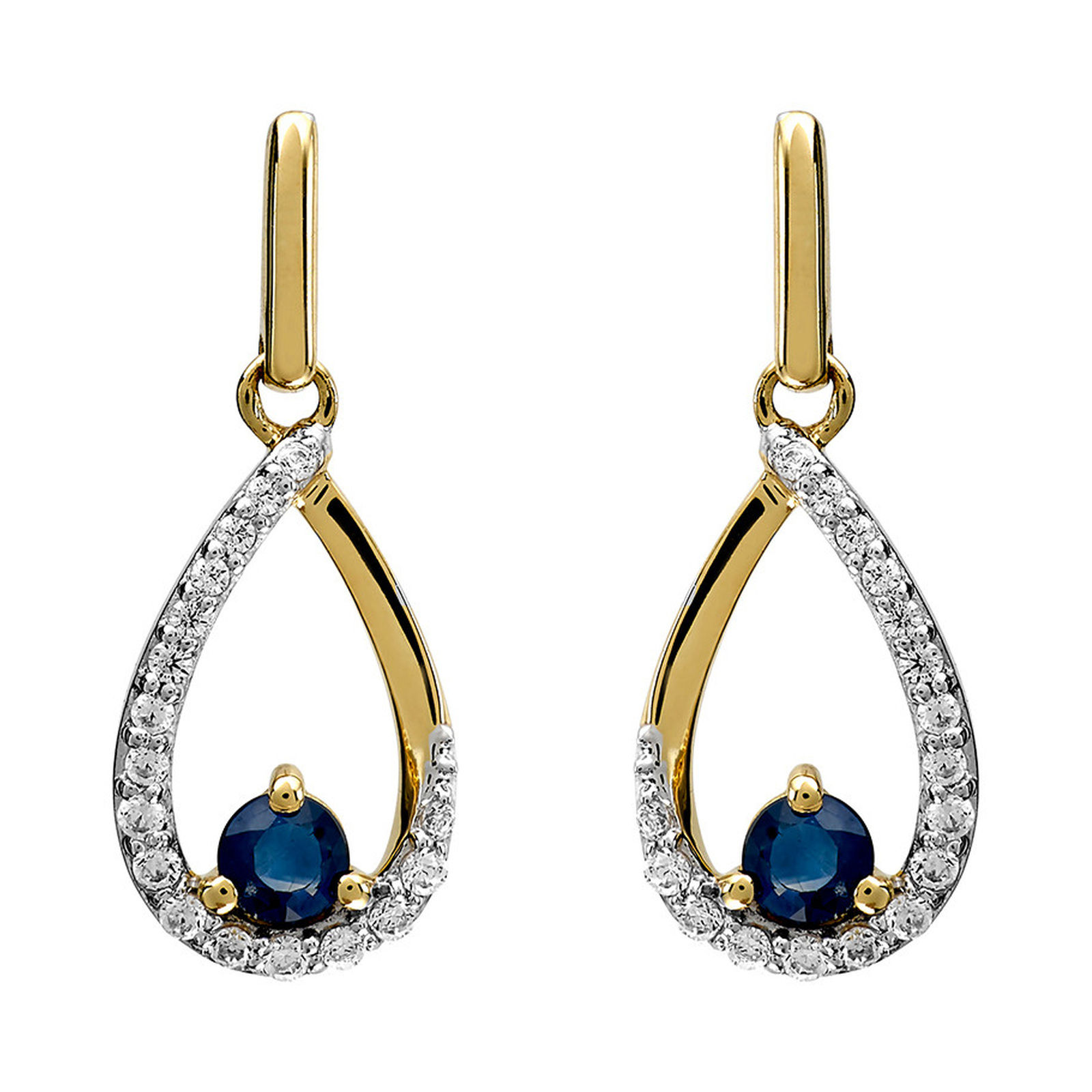 Boucles Goutte de saphirs – Éclat diamanté