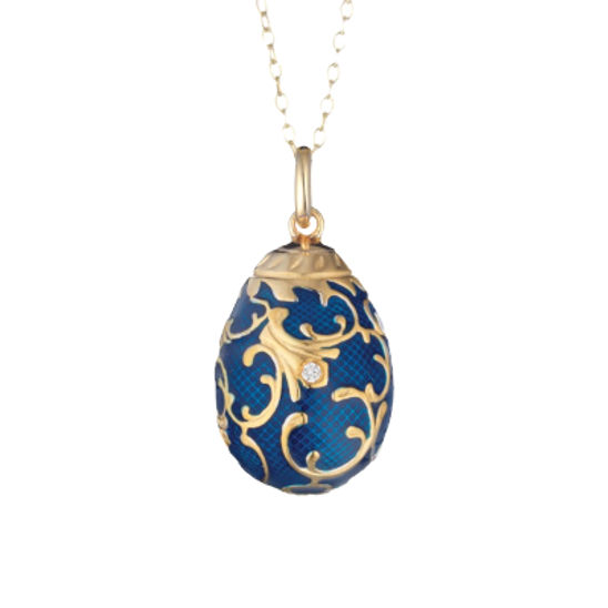 Blue fabergé egg pendant - France Blue fabergé egg pendant - France