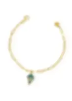 Bracelet Romanov vert – Émail cathédrale & zircone naturelle, argent or