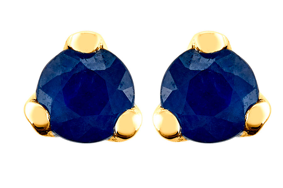 Boucles d'Oreilles Puce Saphir en Or Jaune