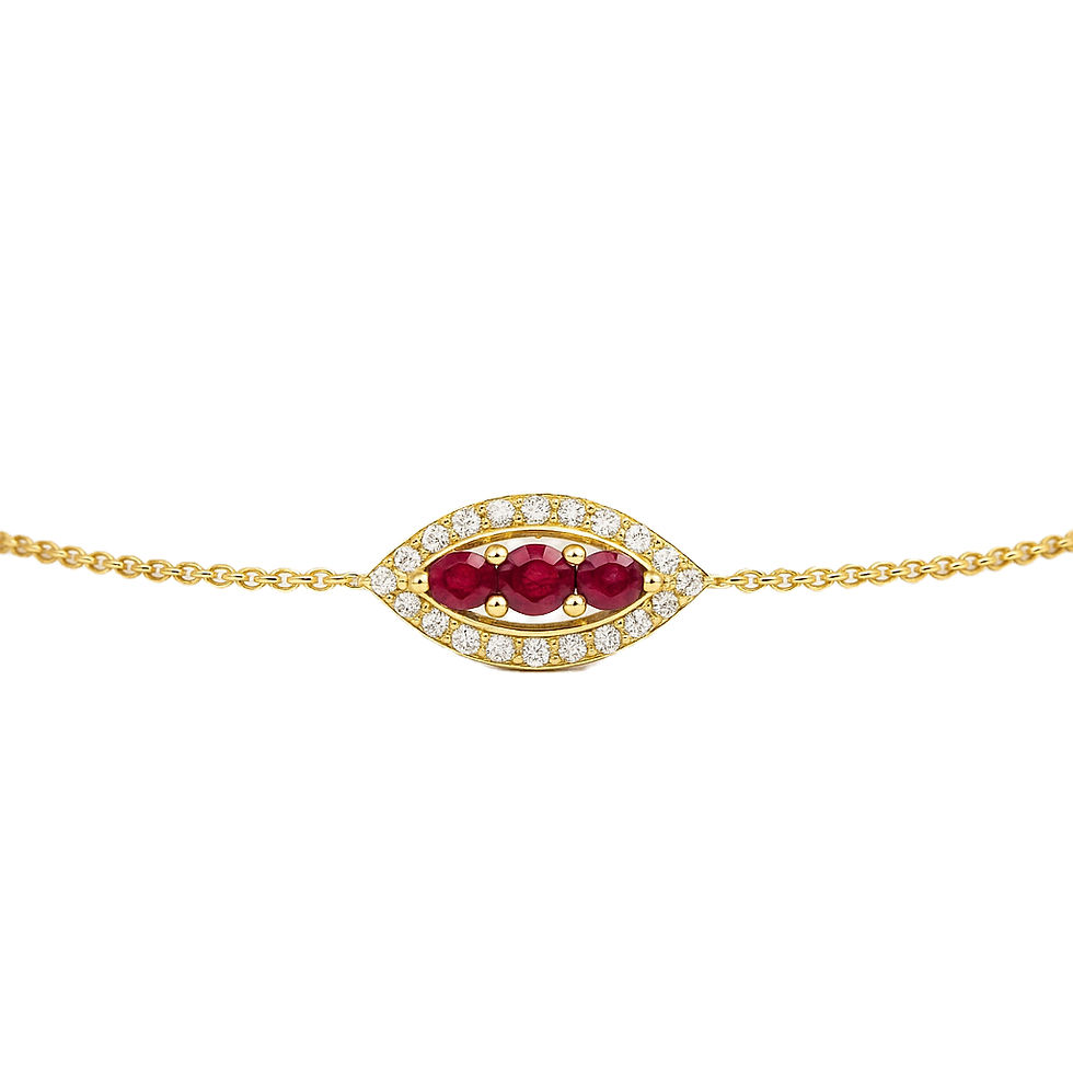 Bracelet Rubis et Diamants en Or Jaune