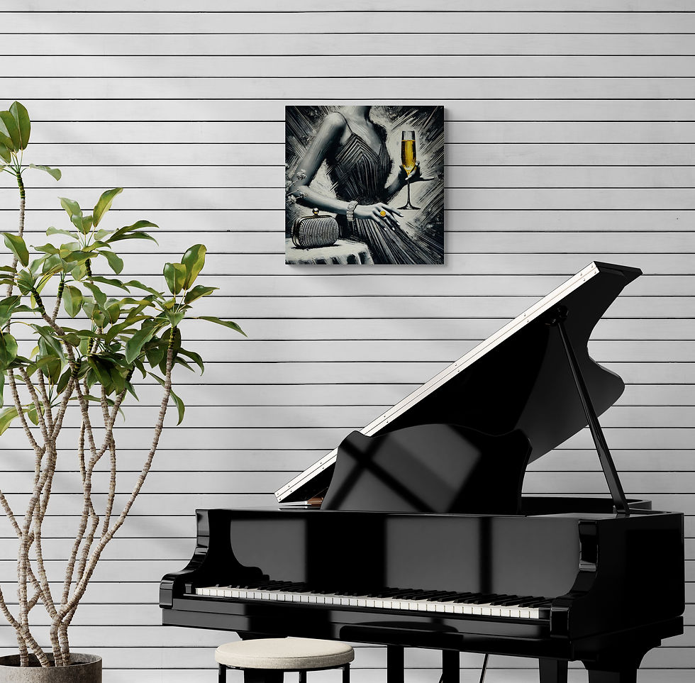 Thumbnail: Black and White Impressionism Wall Art of an Elegant Woman