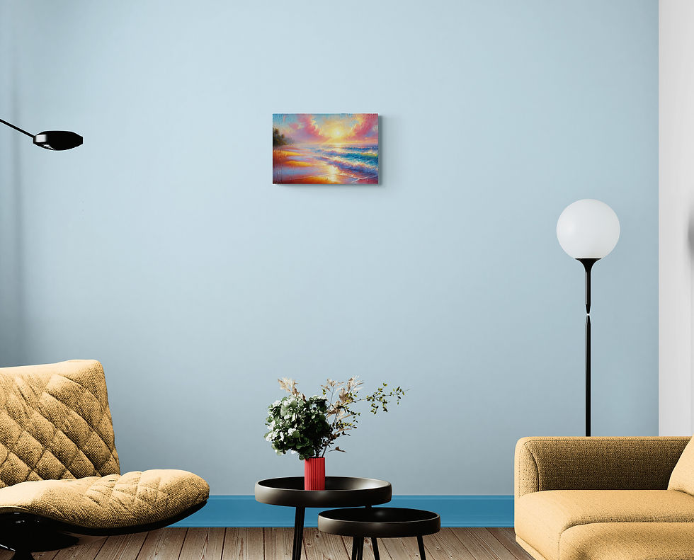 Thumbnail: Beach Art | Wall Art - Landscape Art, of a Serene Beach at Sunrise