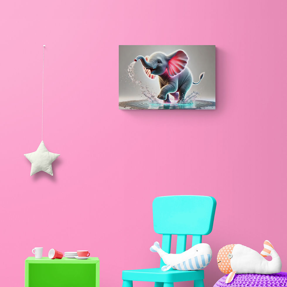Thumbnail: Kids Art, Baby Art | Wall Art - Children Art, Elephant Art of a Baby Cal