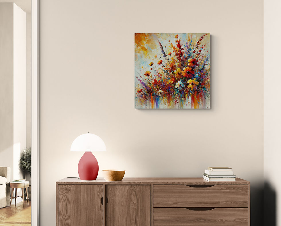 Thumbnail: Abstract Art | Landscape Wall Art - Wildflowers in a Meadow