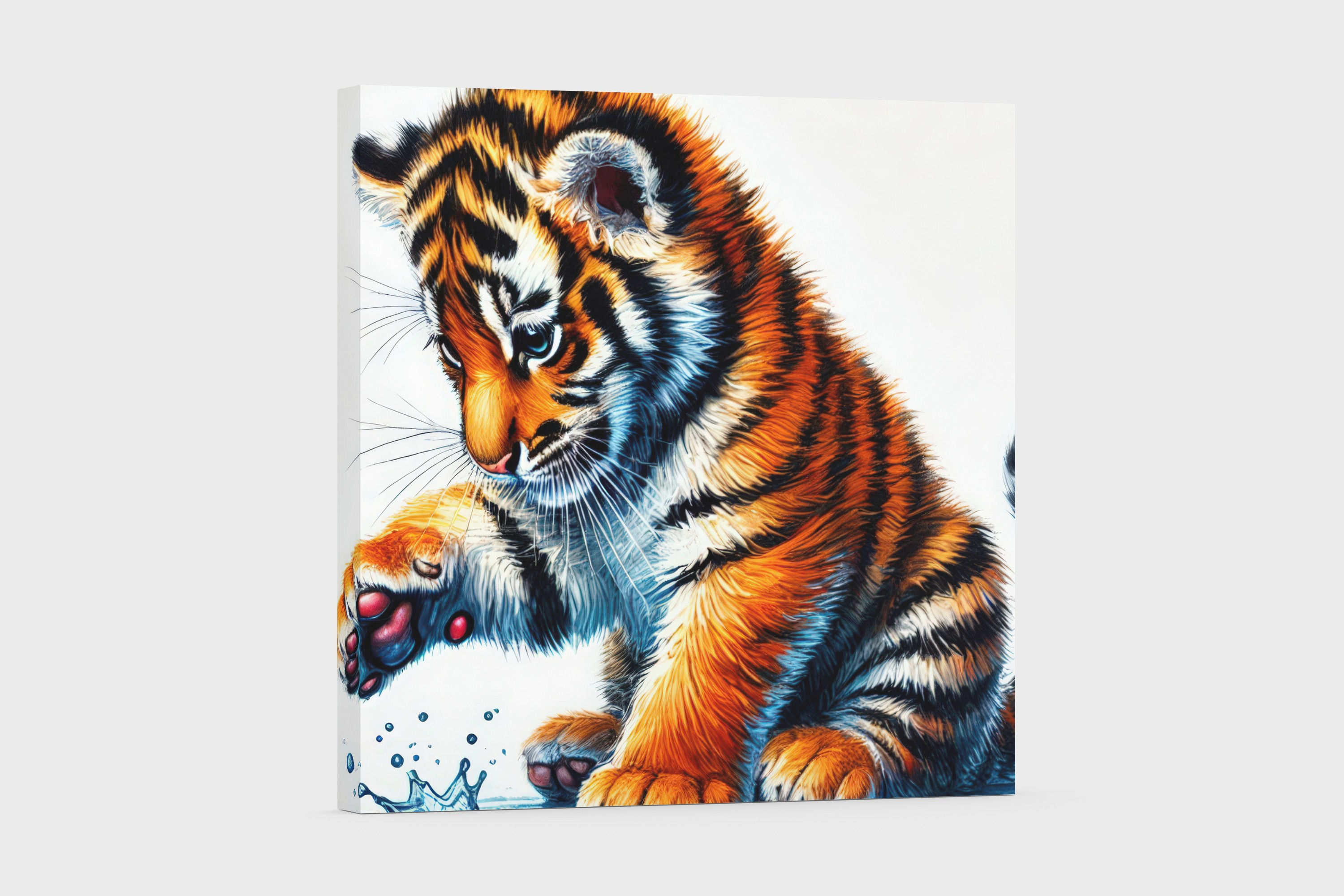 Kids Art | Wall Art - Children Art, Tiger Art of a Baby Tiger Cub