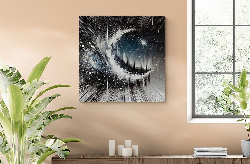 Thumbnail: Black and White Motion Blur Impressionism Canvas Wall Art