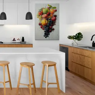 kitchen canvas wall art featuring food illustrations, coffee themes, typography prints and modern artwork for kitchen and dining decor