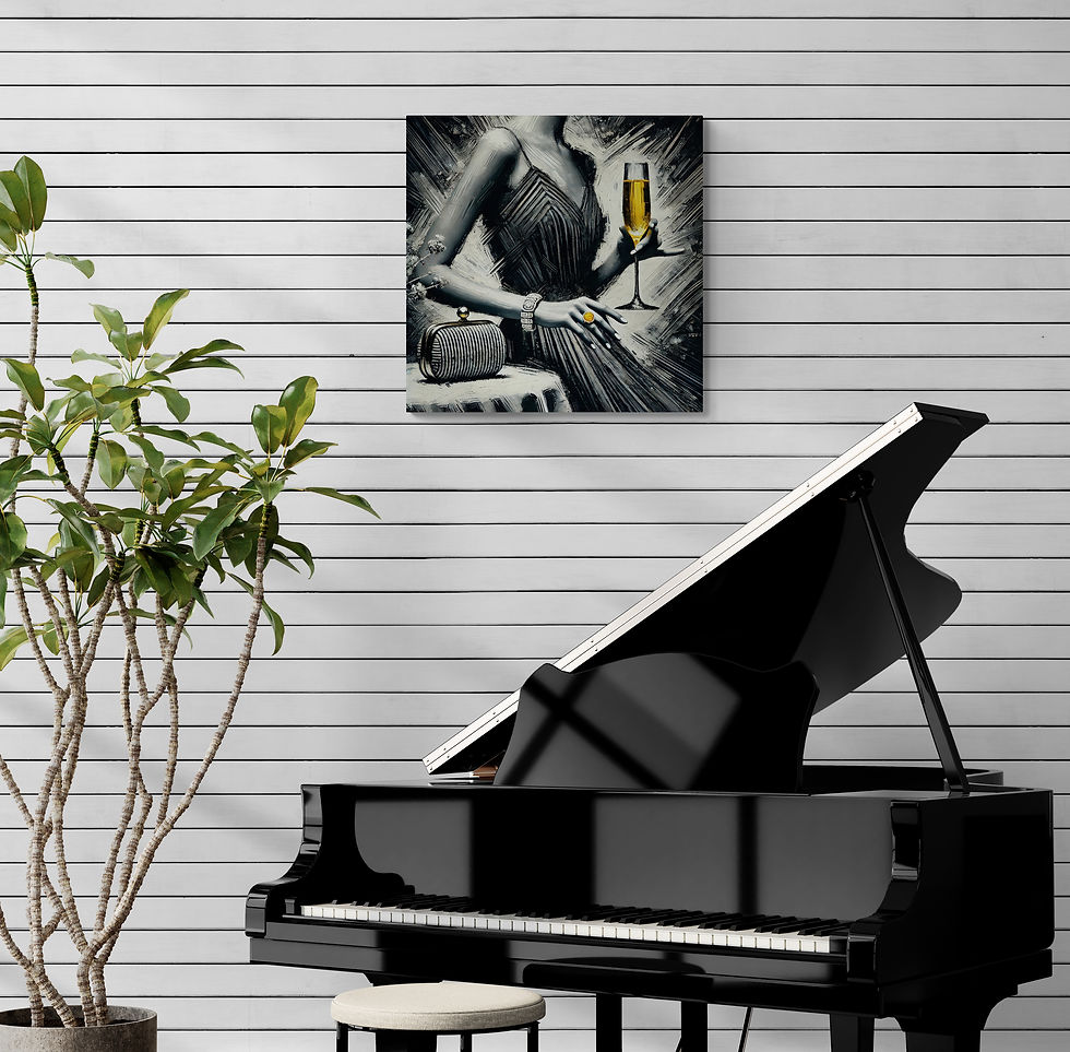 Thumbnail: Black and White Impressionism Wall Art of an Elegant Woman