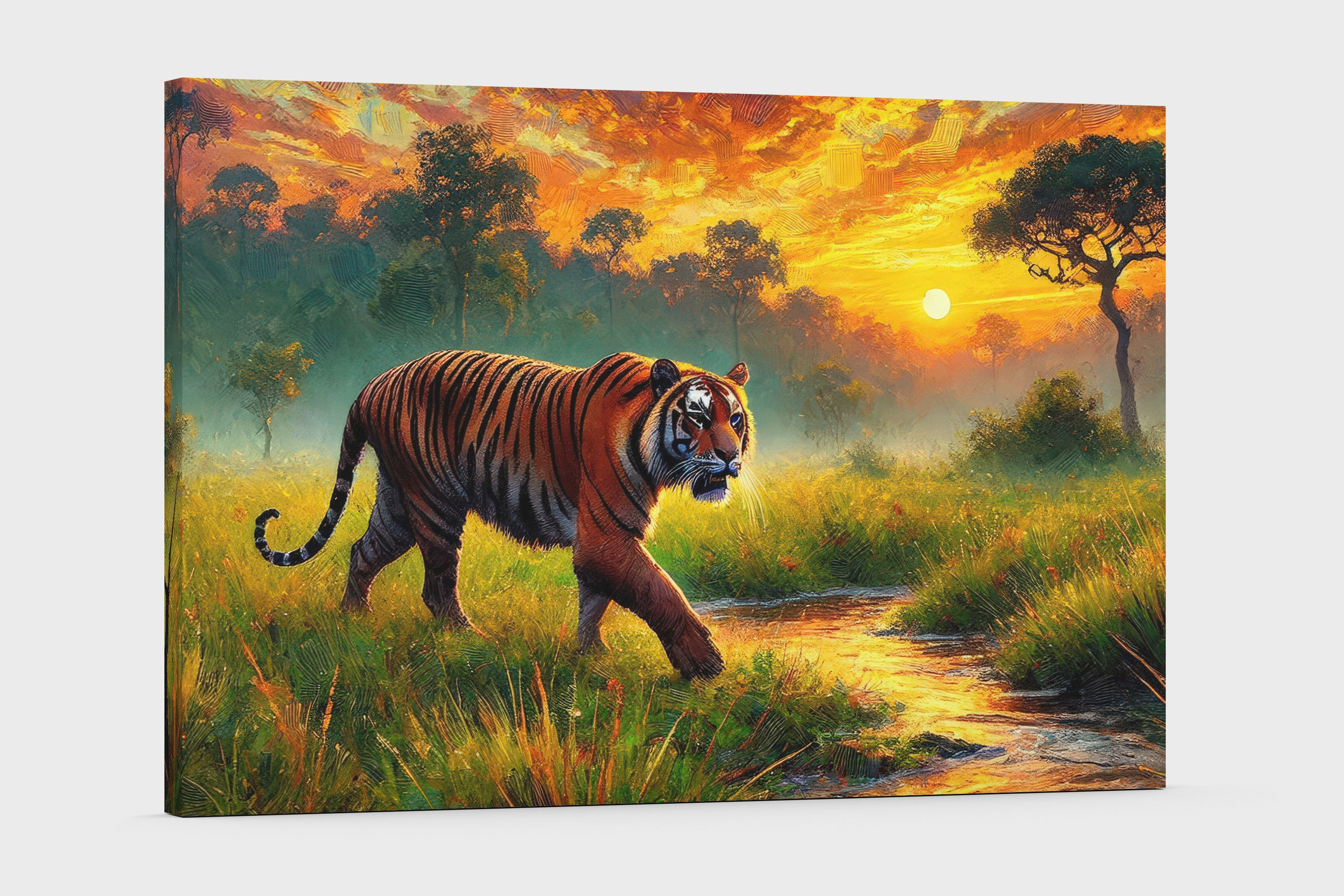 Tiger Wall Art - Wildlife Art of An Impressionism Bengal Tiger