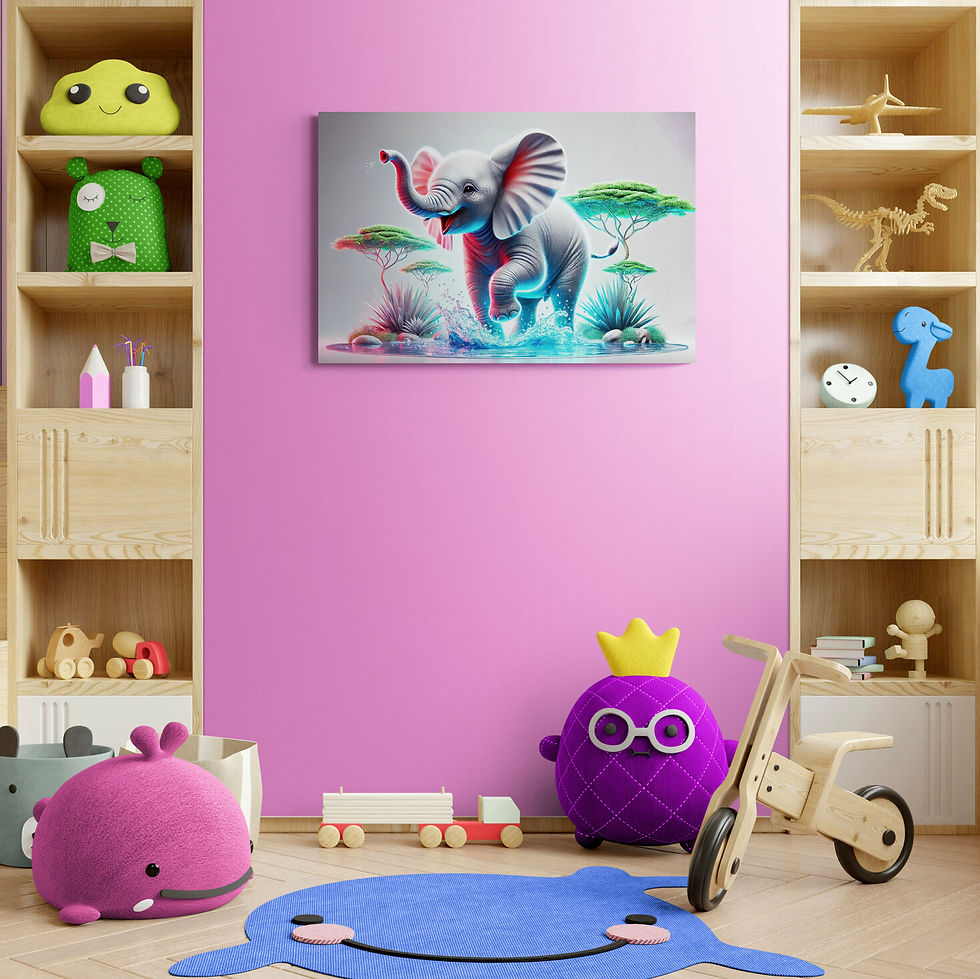 Thumbnail: Kids Art, Baby Art | Wall Art - Children Art, Elephant Art of a Baby Calf