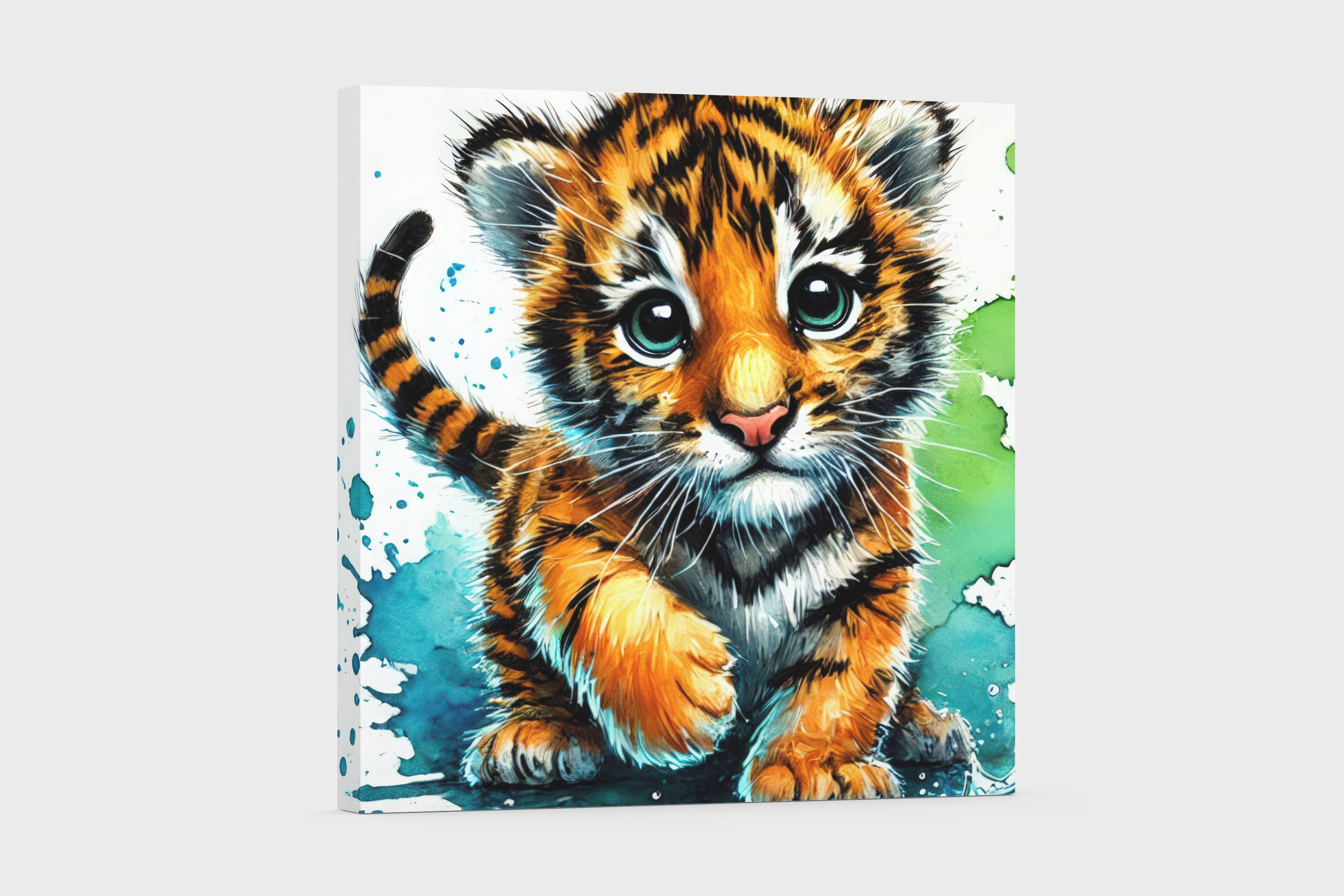 Kids Art | Wall Art - Children Art, Tiger Art of a Baby Tiger Cub