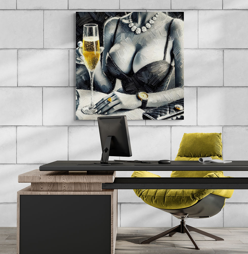 Thumbnail: Black and White Impressionism Wall Art of an Elegant Woman