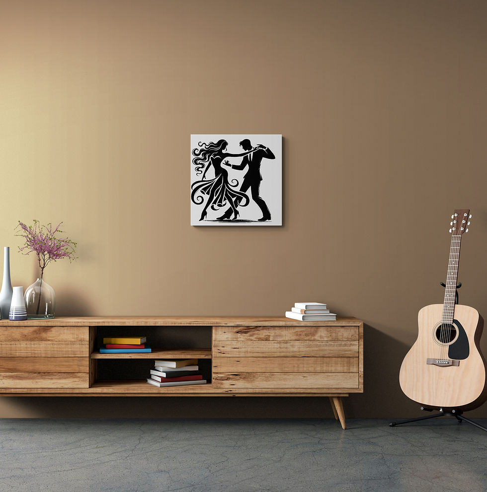 Thumbnail: Black and White Canvas Wall Art of a Male and Female Silhouette