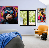 teen room canvas wall art with trendy colorful designs, modern wall decor for teenage bedroom and personal space