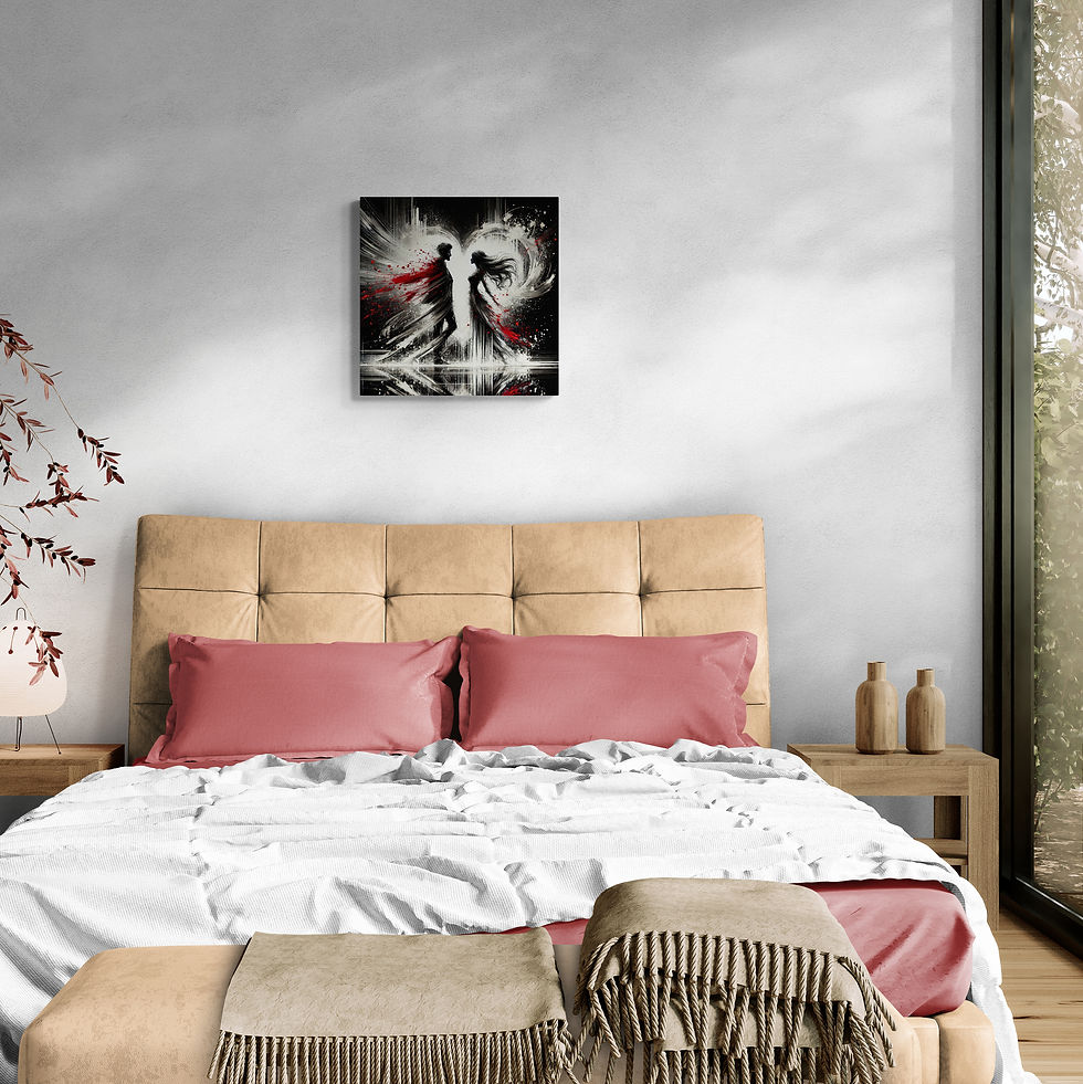 Thumbnail: Black and White Motion Blur Impressionism Canvas Wall Art