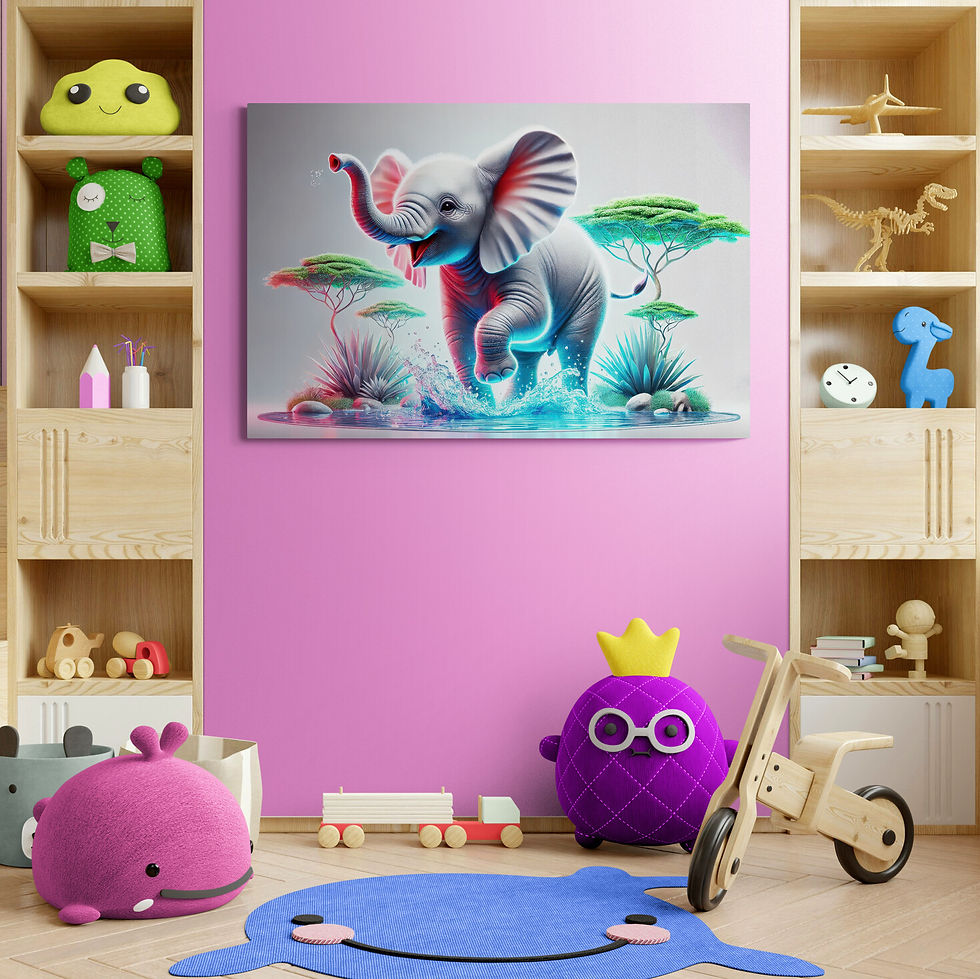Thumbnail: Kids Art, Baby Art | Wall Art - Children Art, Elephant Art of a Baby Calf