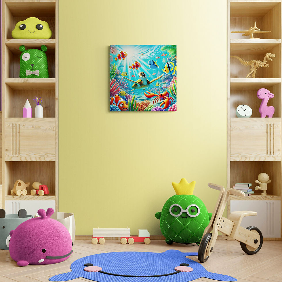 Thumbnail: Kids Art | Wall Art - Under Water Scene full of Animated Sea Life