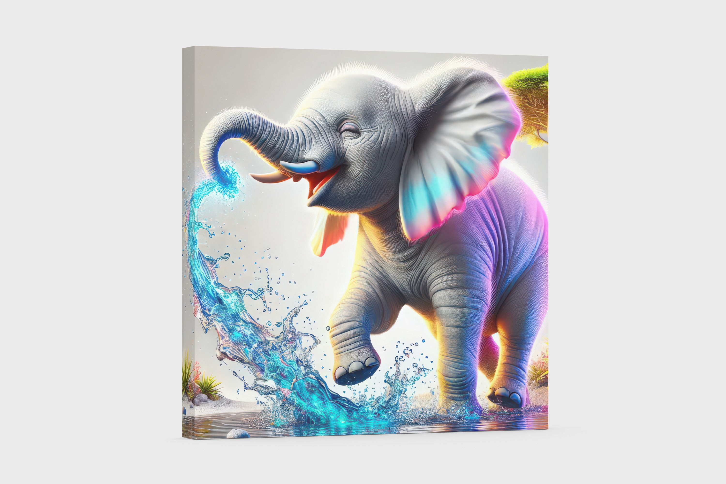 Kids Art | Wall Art - Children Art, Elephant Art of a Baby Calf